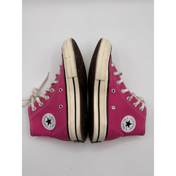 Converse High Tops Sneakers W5.5/ M3.5 Hot Pink Women's Unisex Retro Logo Fold - Picture 7 of 13